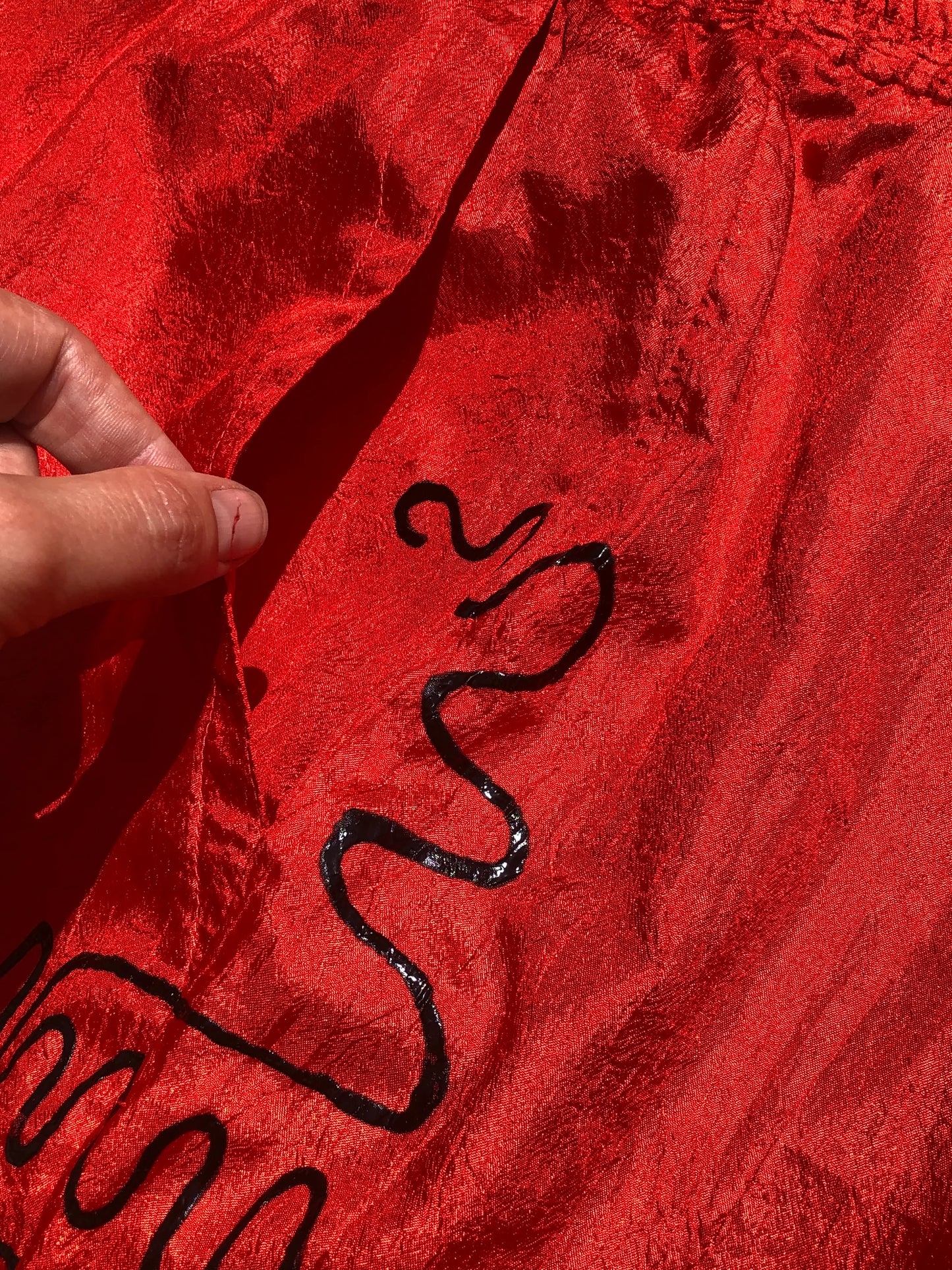 Shimmery Red Trousers