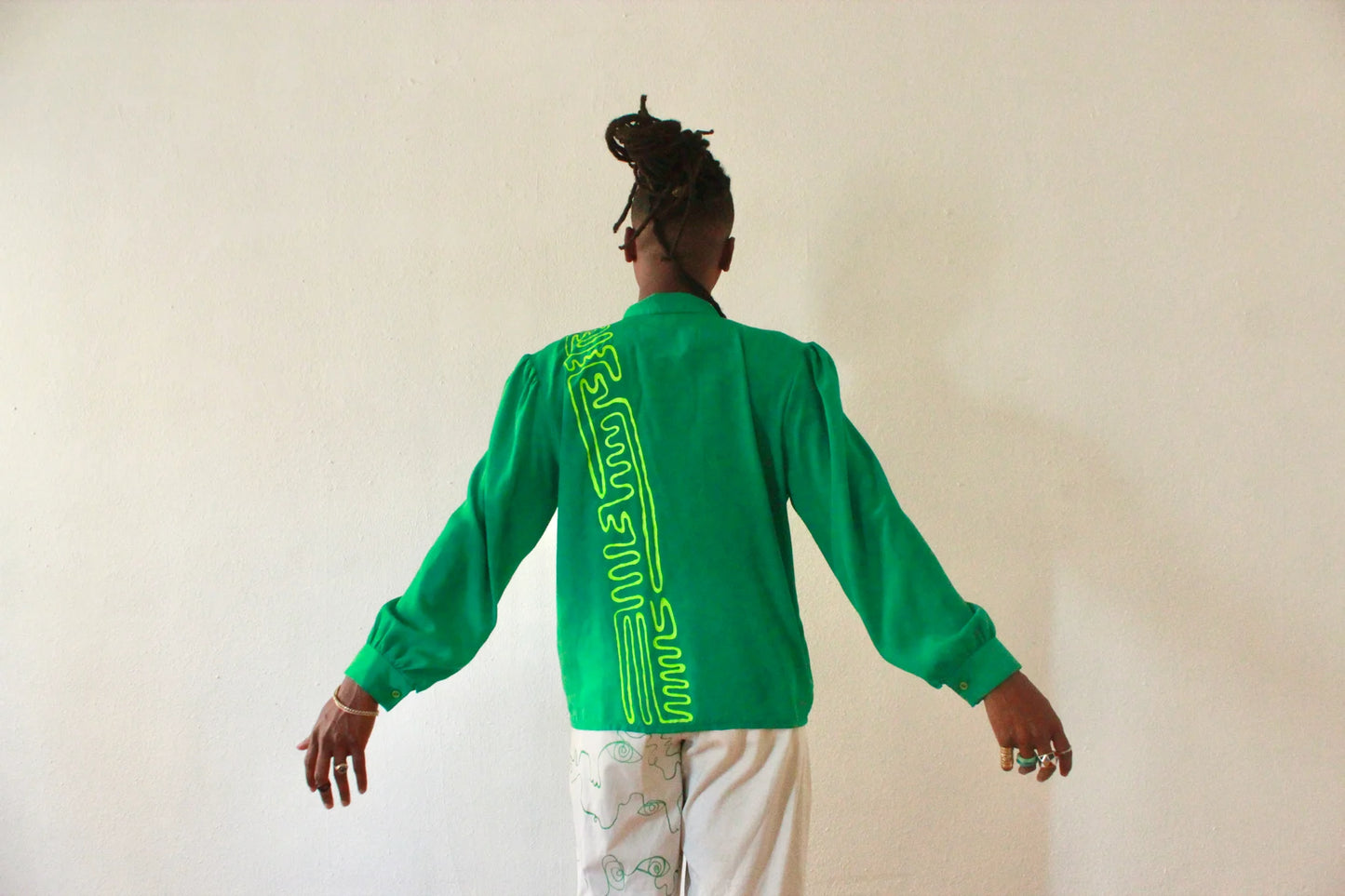 Green Team Doodle Blouse