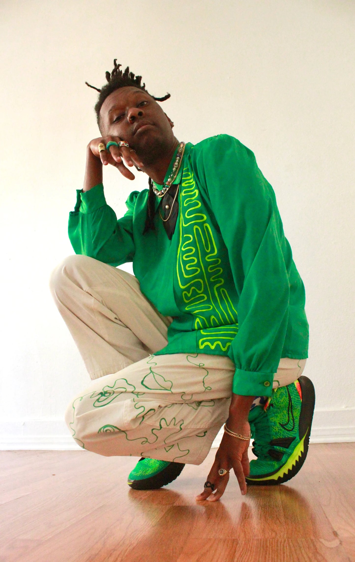 Green Team Doodle Blouse