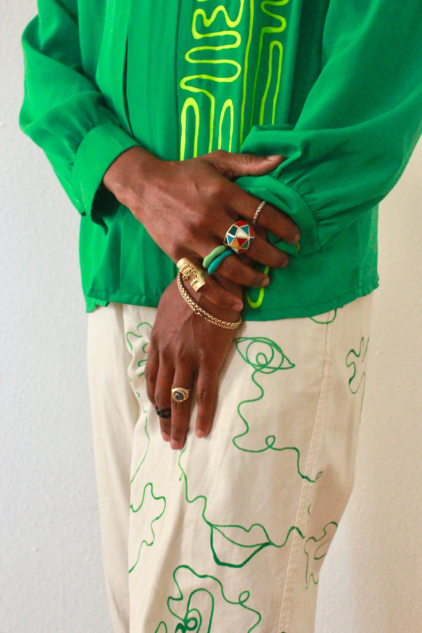 Green Team Doodle Blouse