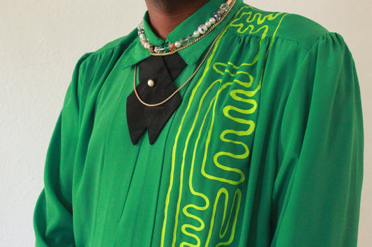 Green Team Doodle Blouse