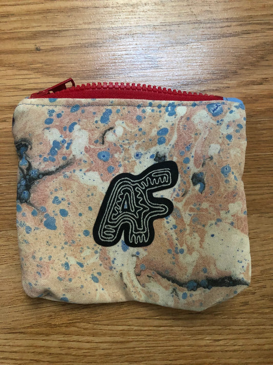 Red Pocket Small Marbled Pouch