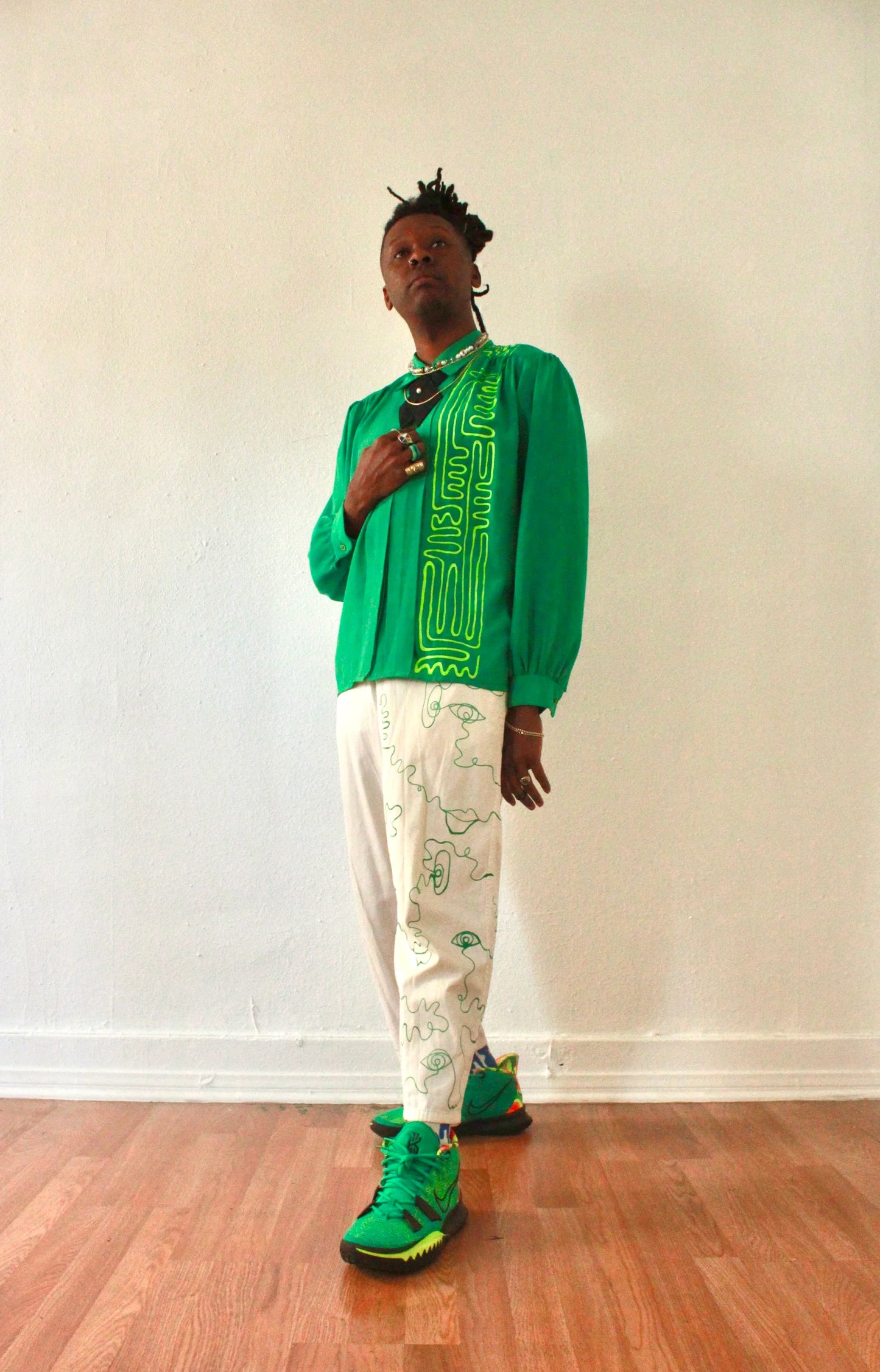 Green Team Doodle Blouse